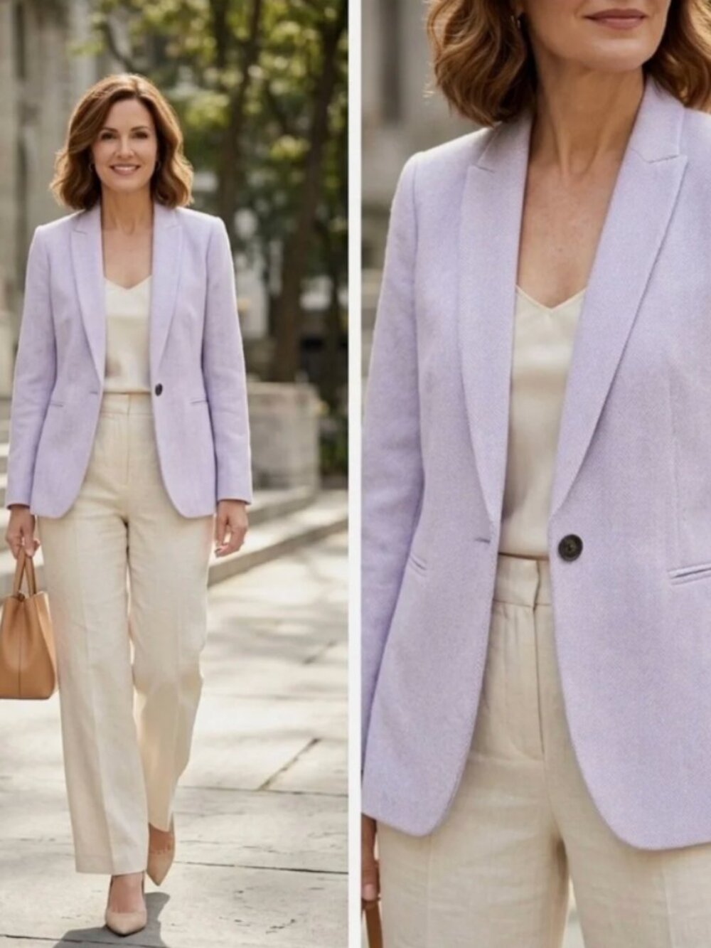 J.Crew Factory Women's Lavender One Button Herringbone Blazer Size 6